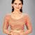 Peach woven silk saree with blouse