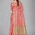 Pink woven silk saree with blouse