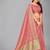 Pink woven silk saree with blouse