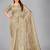 Beige woven silk saree with blouse
