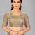 Beige woven silk saree with blouse