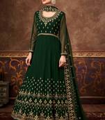 Green embroidered georgette salwar