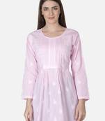 Hand Embroidered Pink Cotton Lucknowi Chikankari Top