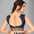 Navy blue woven silk saree with blouse