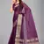 Purple woven silk saree with blouse