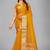 Mustard woven silk saree with blouse