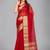 Red woven silk saree with blouse