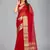 Red woven silk saree with blouse