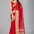 Red woven silk saree with blouse