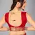 Red woven silk saree with blouse