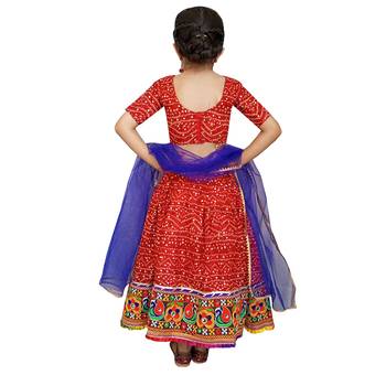 Aglare Beautiful cotton  lehenga choli,navratri collaction for small girls.red 2