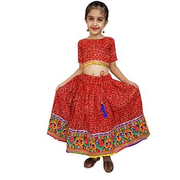 Aglare Beautiful cotton  lehenga choli,navratri collaction for small girls.red 3
