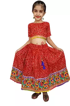 Aglare Beautiful cotton  lehenga choli,navratri collaction for small girls.red