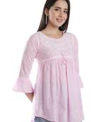 Seva Chikan Hand Embroidered Pink Cotton Lucknowi Chikankari Top