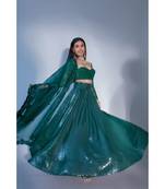 Hand embroidered choli with keri dupatta with sequin skirt