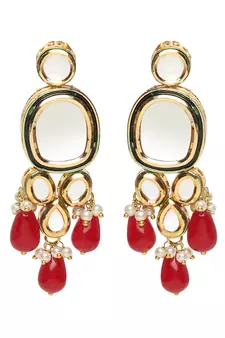 Royal Maroon Kundan Onyx Beads Choker Necklace Set