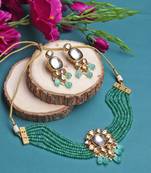  Royal Green Kundan Choker Necklace Set