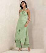 Green Satin Kurta With Pant