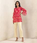 Pink Floral Print Kurti