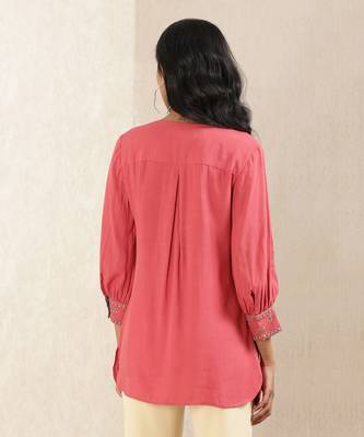 Red Embroidered Kurti 3