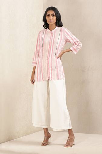 Pink Stripe Cotton Kurti