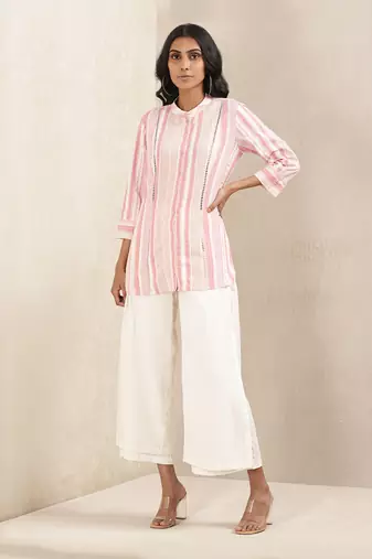 Pink Stripe Cotton Kurti