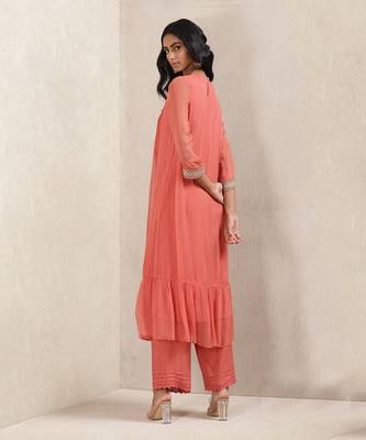 Coral Embroidered Suit Set 3