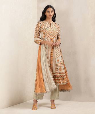 Grey Printed Suit Set 1