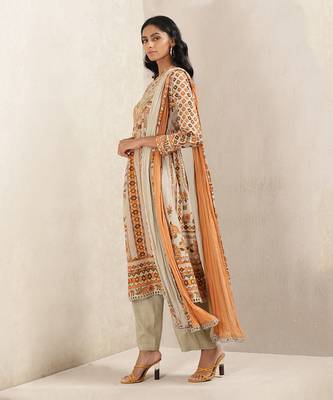 Grey Printed Suit Set 2