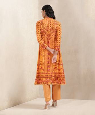 Orange Printed Suit Set by RITU KUMAR 3