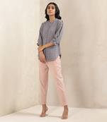 Blue Check Cotton Kurti