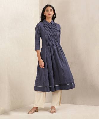 Blue Stripe Cotton Kurta 1