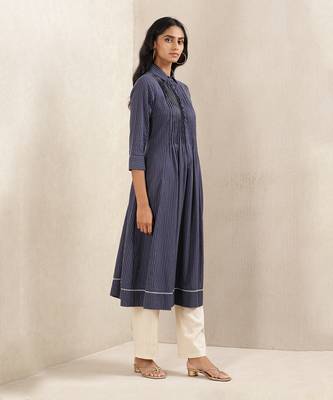 Blue Stripe Cotton Kurta 4