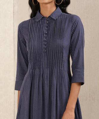 Blue Stripe Cotton Kurta 5