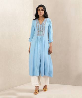 Blue Embroidered Kurta 1