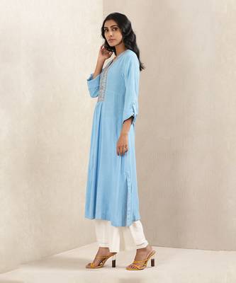 Blue Embroidered Kurta 2