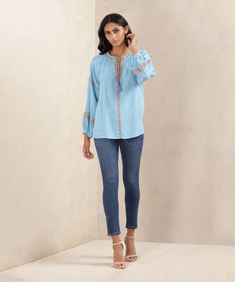 Blue Embroidered Kurti 1