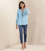 Blue Embroidered Kurti