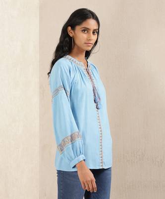 Blue Embroidered Kurti 4