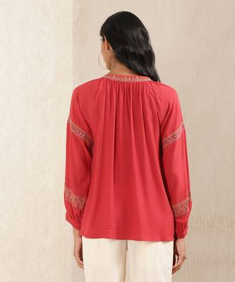 Red Embroidered Kurti 3