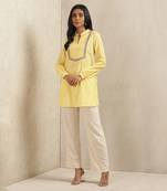 Yellow Embroidered Kurti