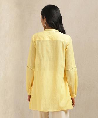Yellow Embroidered Kurti 3