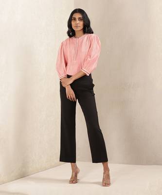Pink Stripe Cotton Dress 1