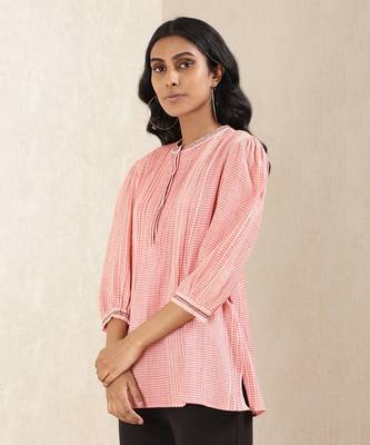 Pink Stripe Cotton Dress 2