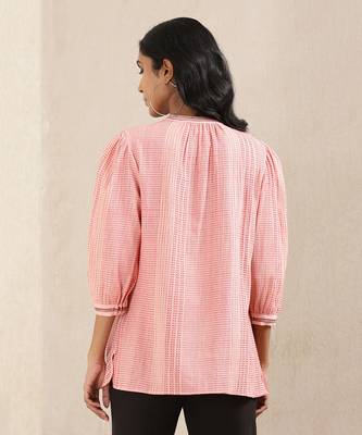Pink Stripe Cotton Dress 3