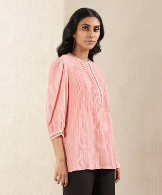 Pink Stripe Cotton Dress 4