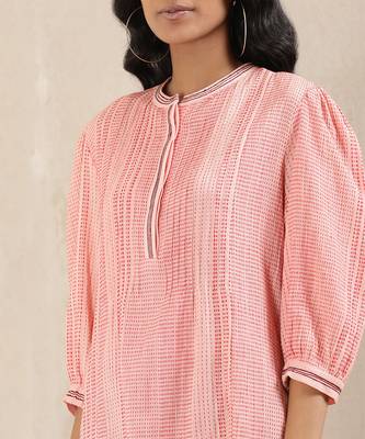 Pink Stripe Cotton Dress 5