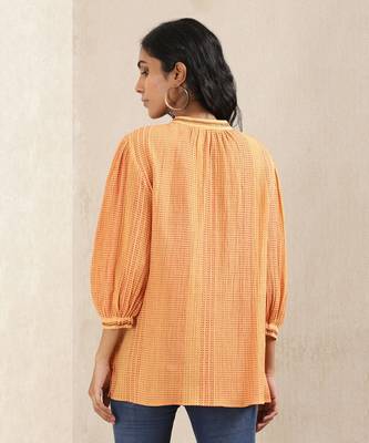 Yellow Stripe Cotton Dress 3