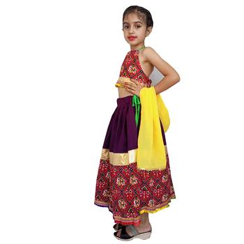 Aglare Beautiful cotton  lehenga choli,navratri collaction for small Kids red 3