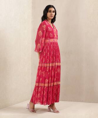 Pink Floral Print Dress 4